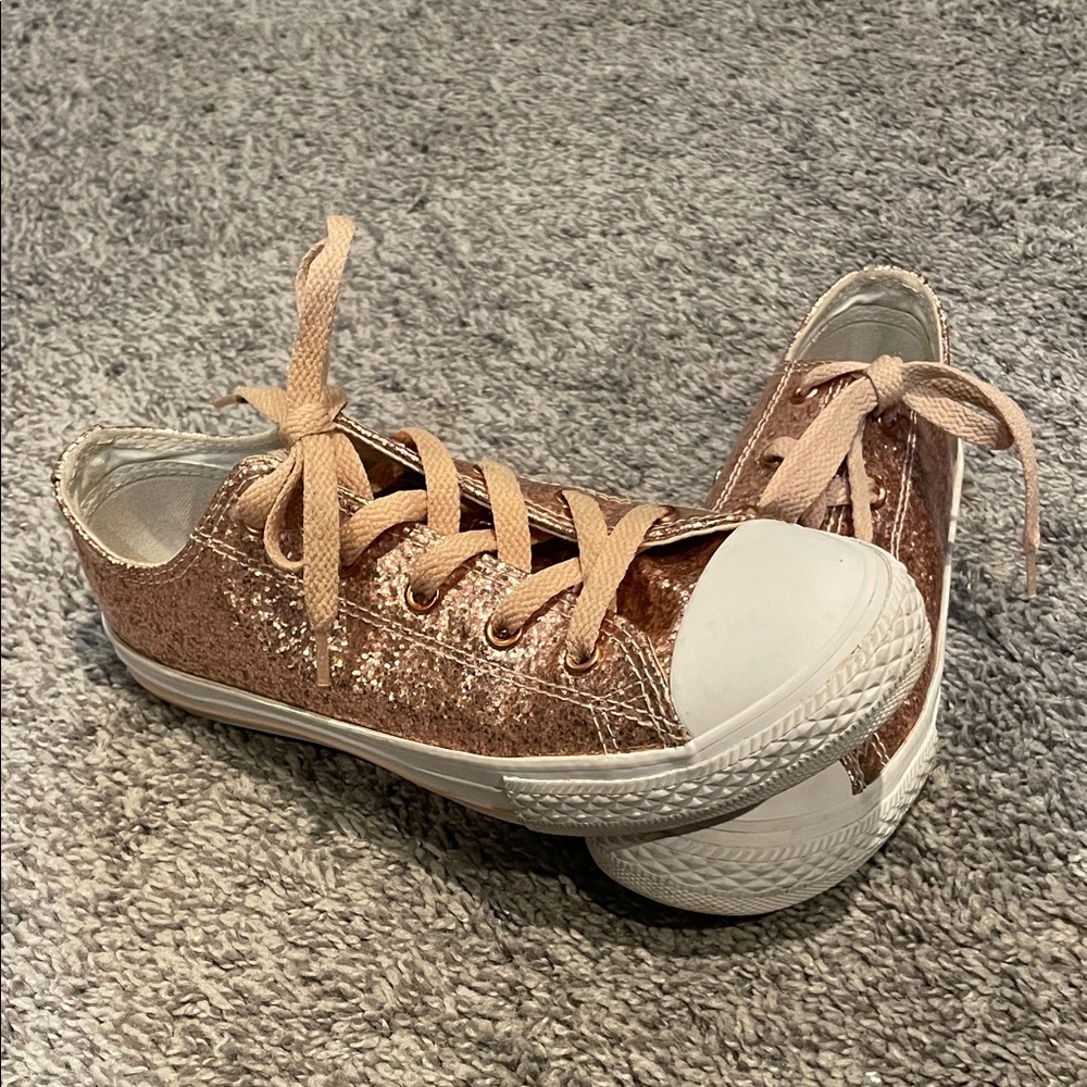 Converse all star size 3 Sparkly Rose Gold Kids Sneakers